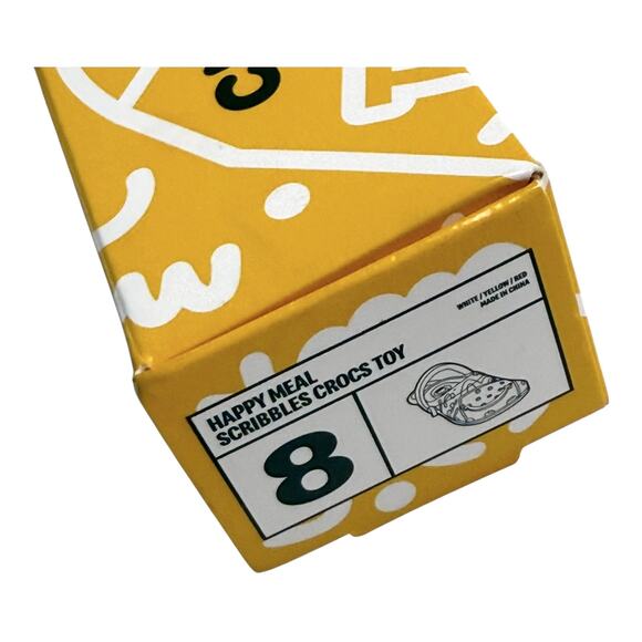 McDonalds Crocs Mini Bag Charm Happy Meal Scribbles Shoe 8 Key Chain Box Sticker - Picture 10 of 11